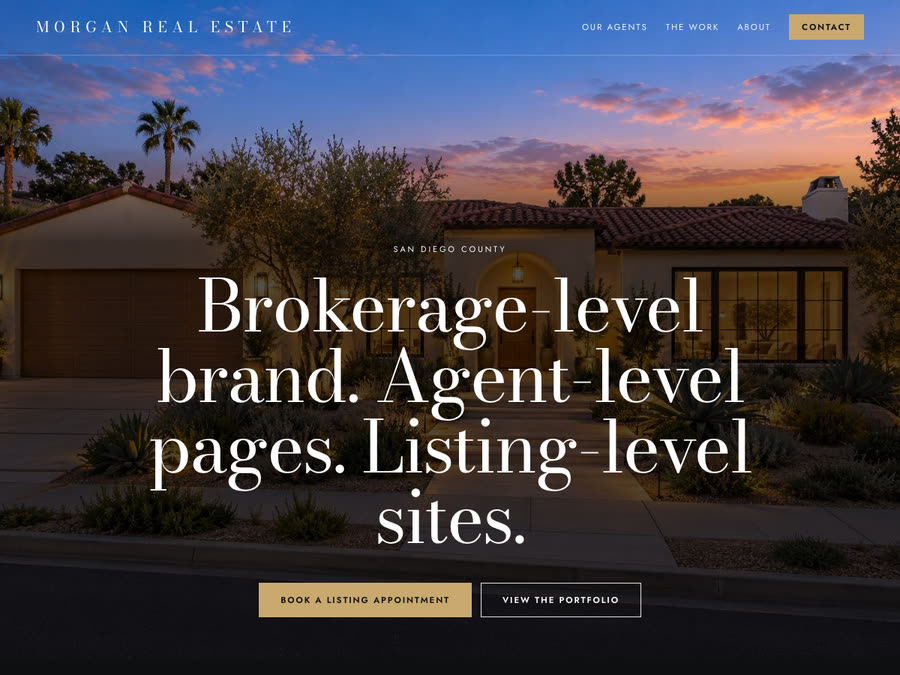 A brokerages website, scrolling on the demo