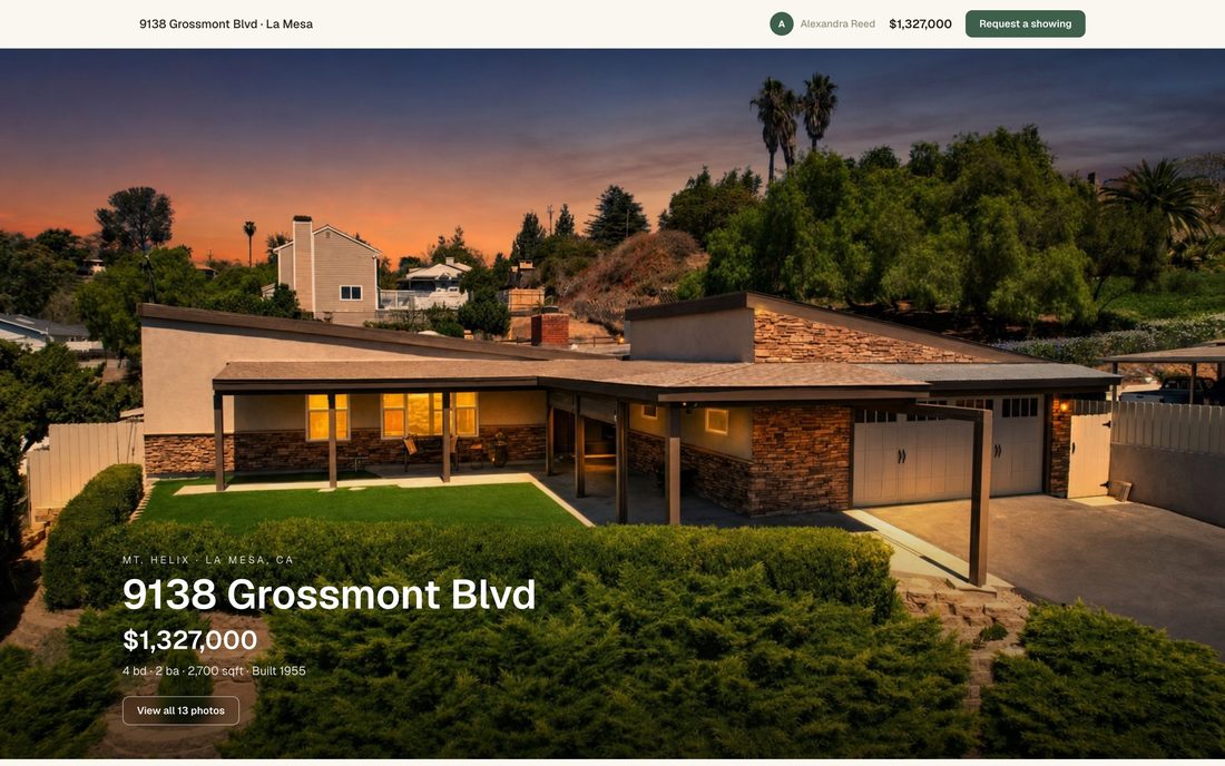 A published property website shown on desktop, tablet and phone